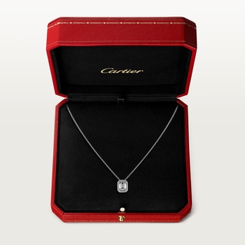 Cartier Destinée pendant, emerald-cut diamond, paved  Cartier Destinée pendant, emerald-cut diamond, paved