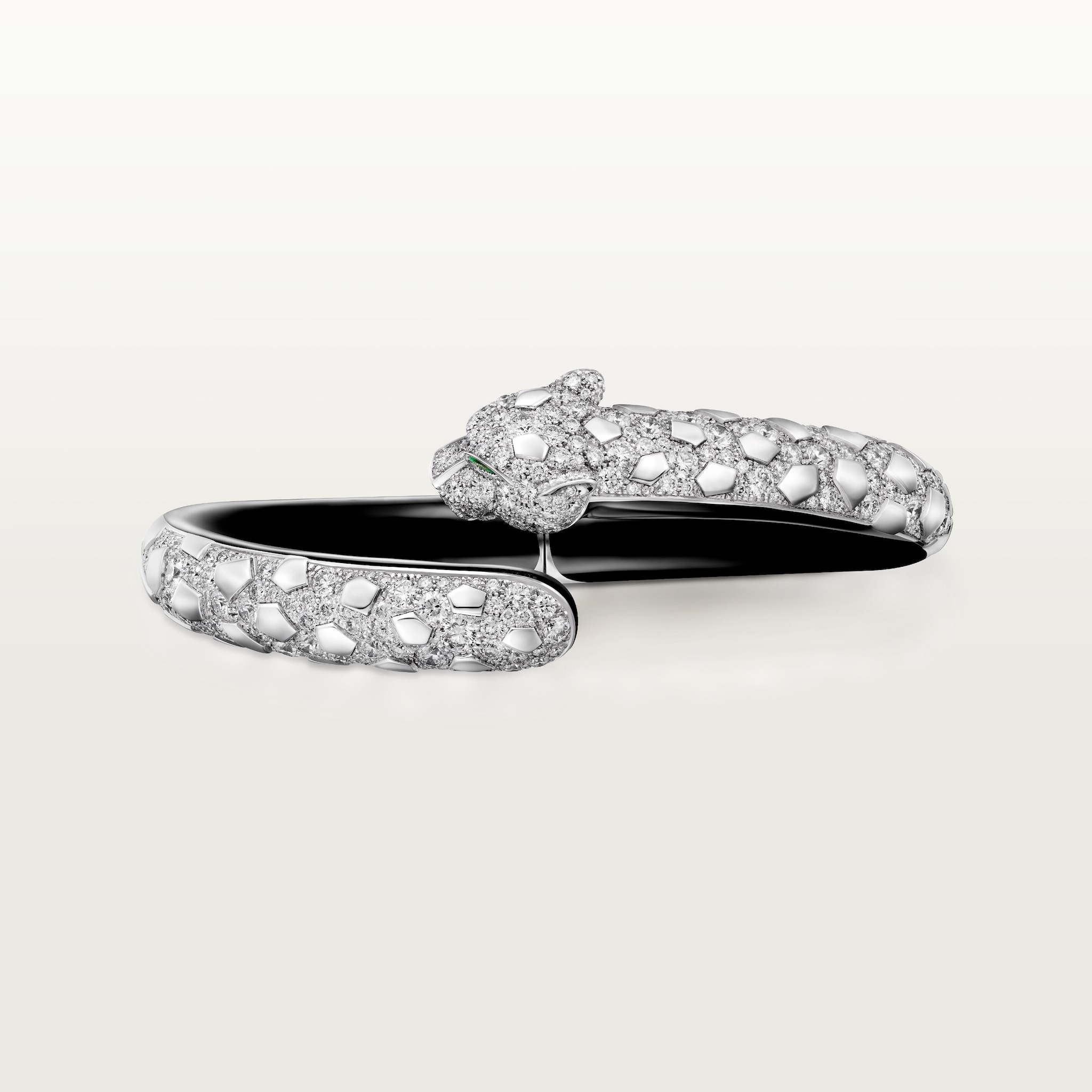 6 صورة ،سوار "پانتير دو كارتييه"، طلاء اللّكر الأسود، مرصوف 