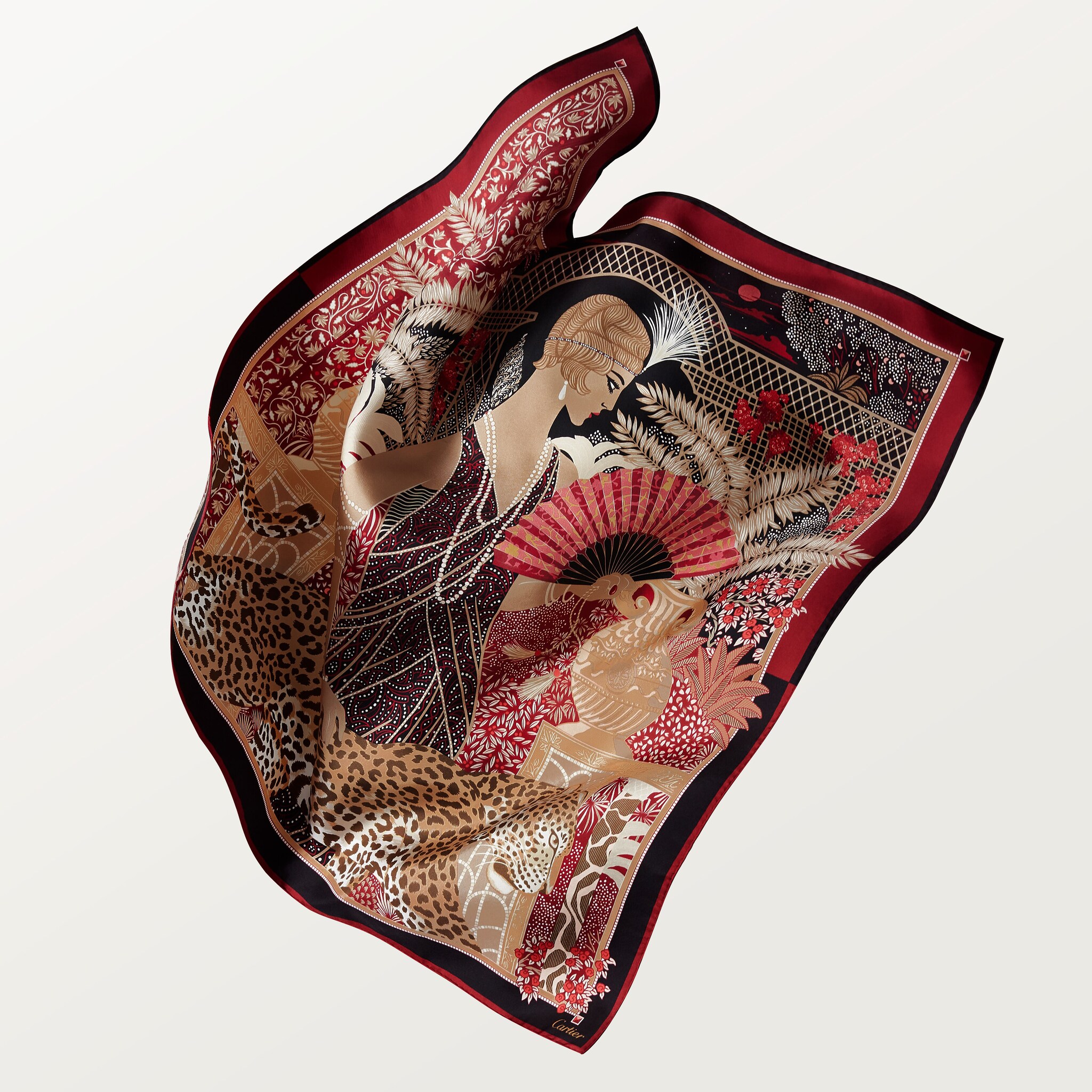 90 scarf, Woman with a Panther