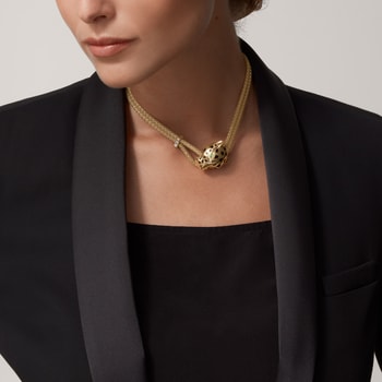 Panthère de Cartier necklace, paved Panthère de Cartier necklace, paved