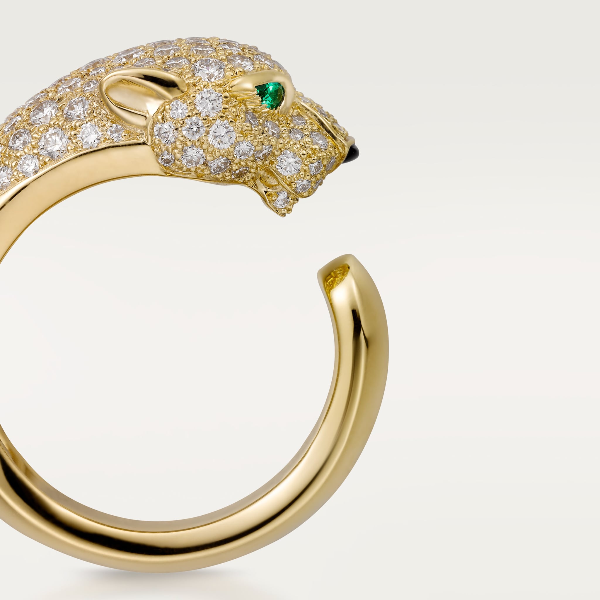 Panth&egrave;re de Cartier ring, medium model, half-paved, image 4