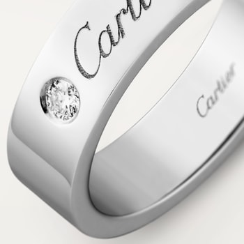 C de Cartier wedding ring, 5 mm width, 1 diamond C de Cartier wedding ring, 5 mm width, 1 diamond