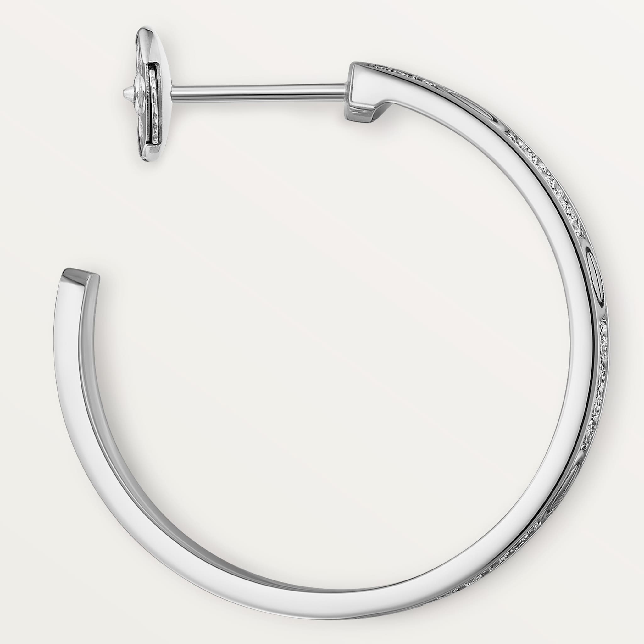 #LOVE# hoop earrings, medium model, paved, image 5