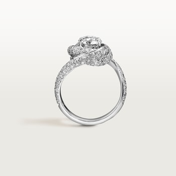 Trinity Ruban solitaire, brilliant-cut diamond, paved  Trinity Ruban solitaire, brilliant-cut diamond, paved