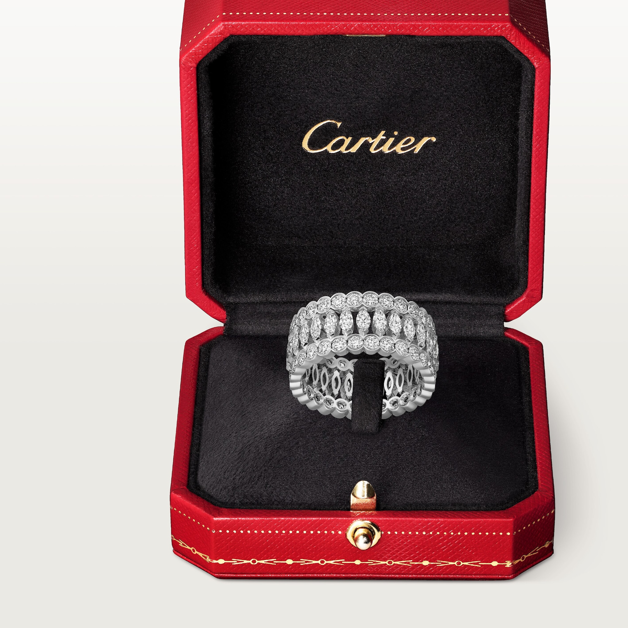 Broderie de Cartier ring, triple row, diamonds, image 6