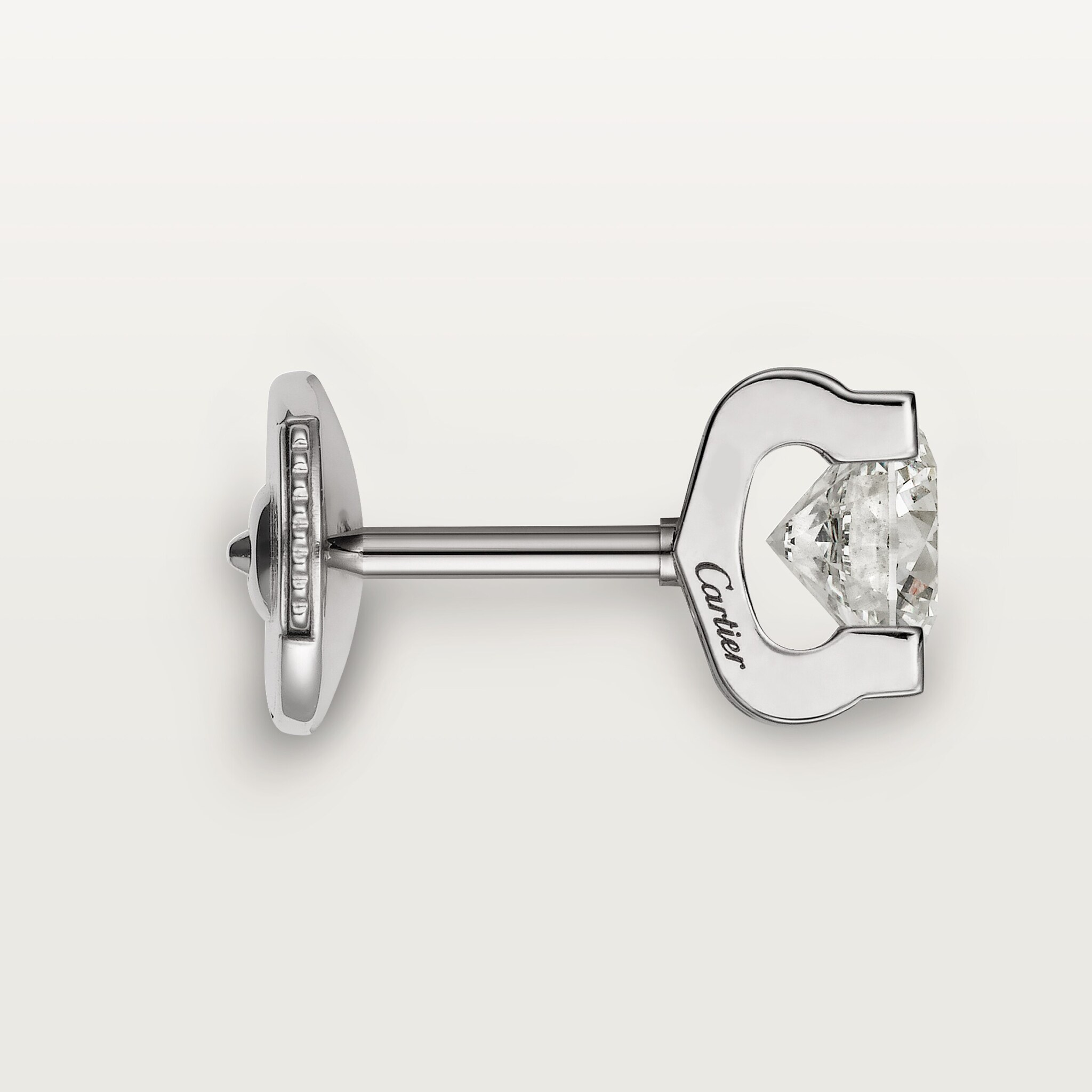 C de Cartier stud earrings, 2 brilliant-cut diamonds , image 3