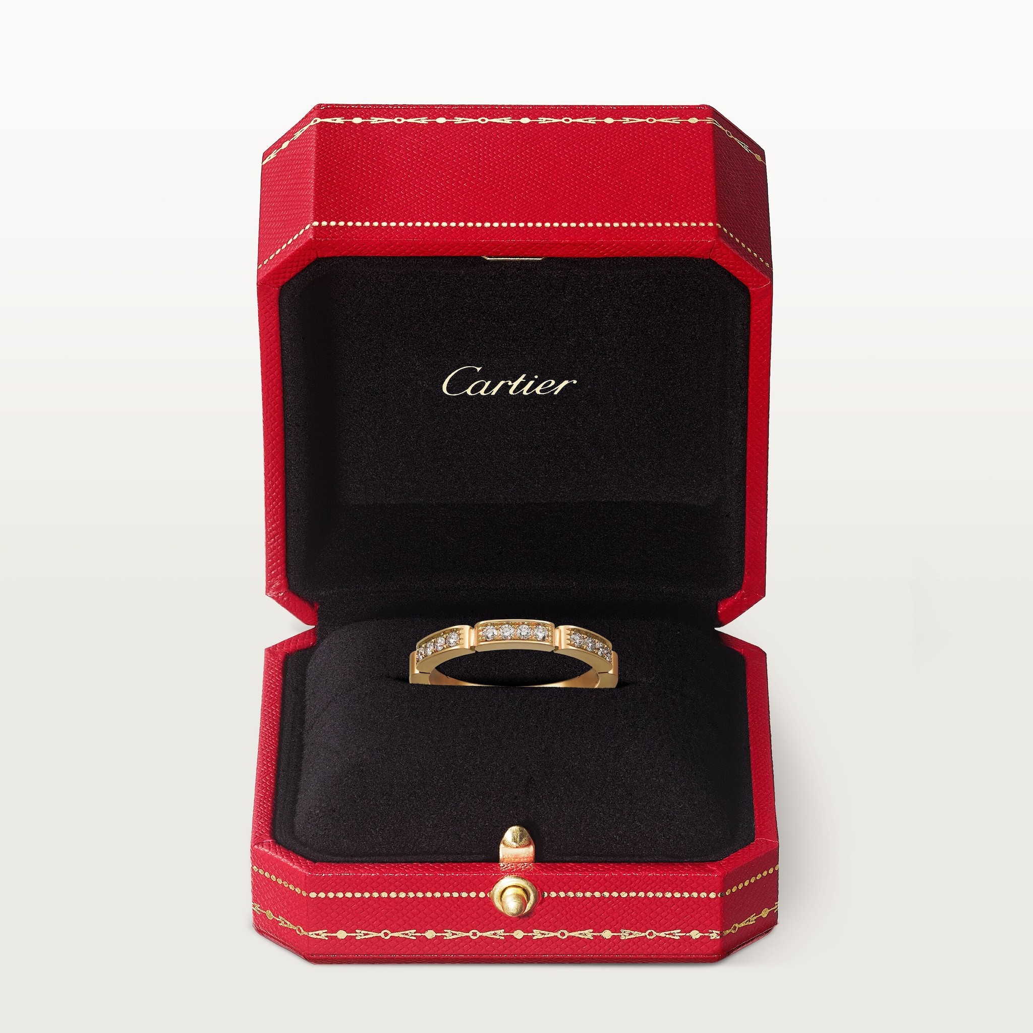 Maillon Panth&egrave;re wedding band, half-paved, image 5