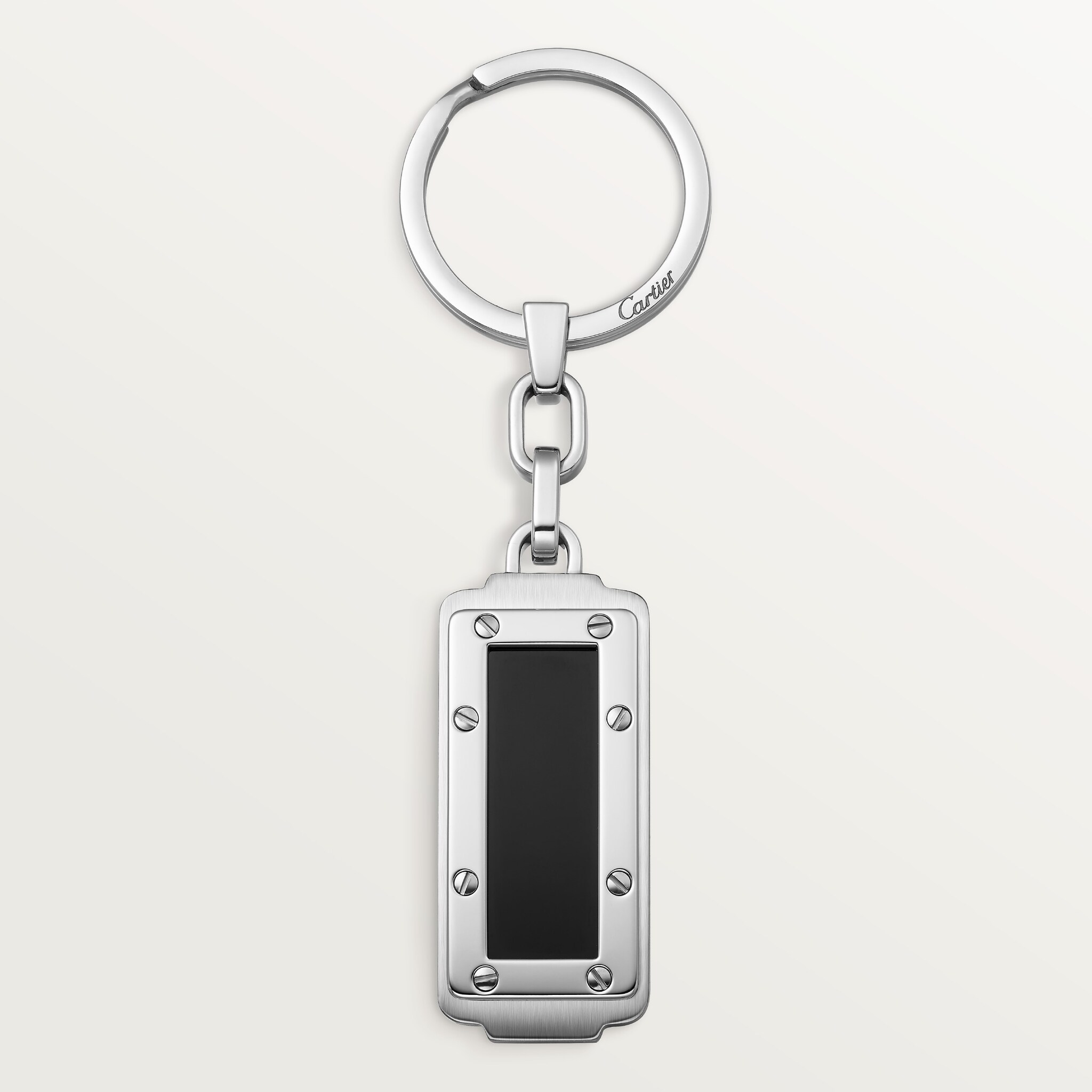 Cartier キーリング Cartier Keyring Key Ring Silver 2C Logo Spinning with Case