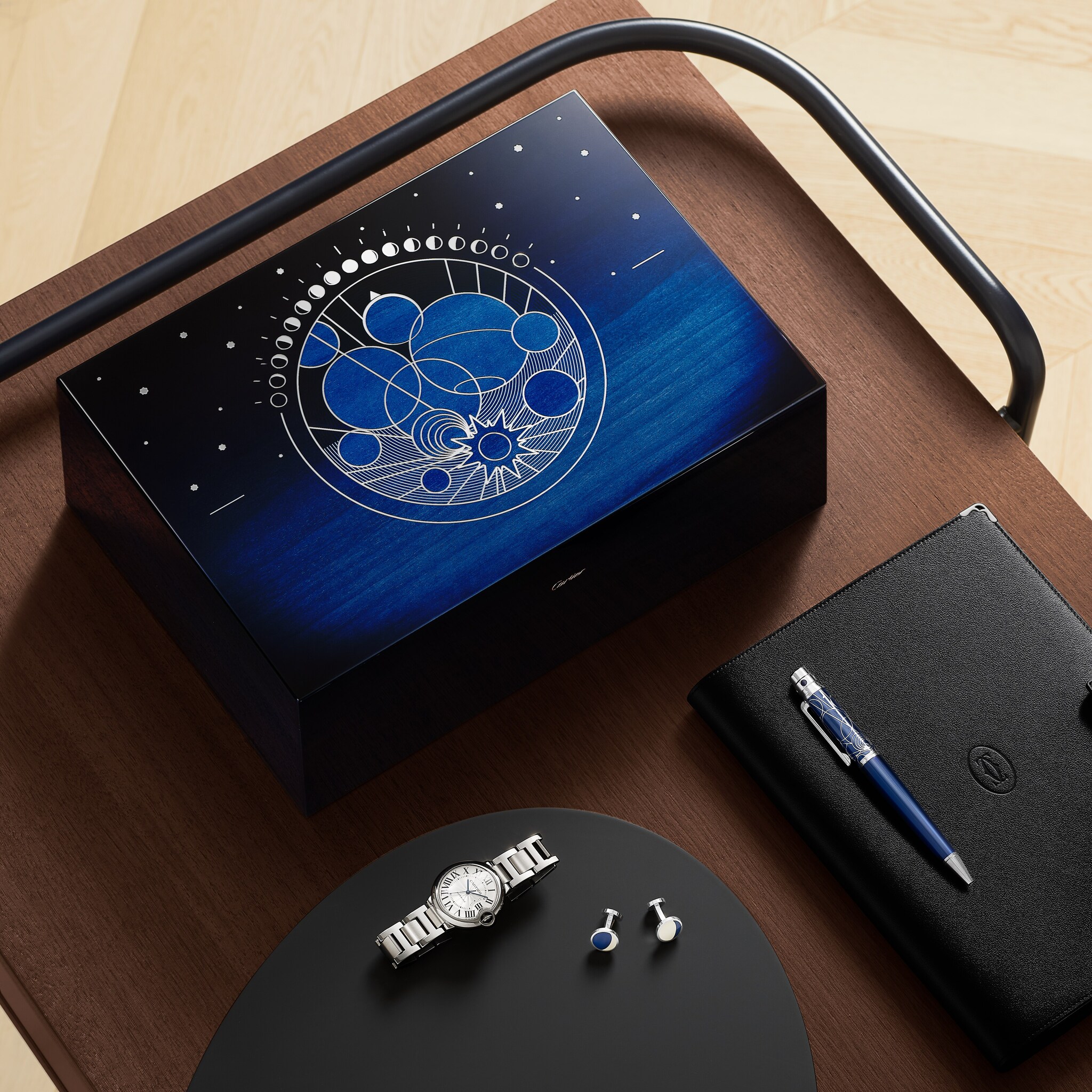 Cartier 幾何学模様 カフリンクス 専用ケース付き Cartier 幾何学模様