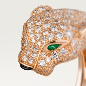 Panthère de Cartier ring, medium model, half-paved Panthère de Cartier ring, medium model, half-paved