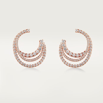 Etincelle de Cartier hoop earrings, triple row, paved Etincelle de Cartier hoop earrings, triple row, paved