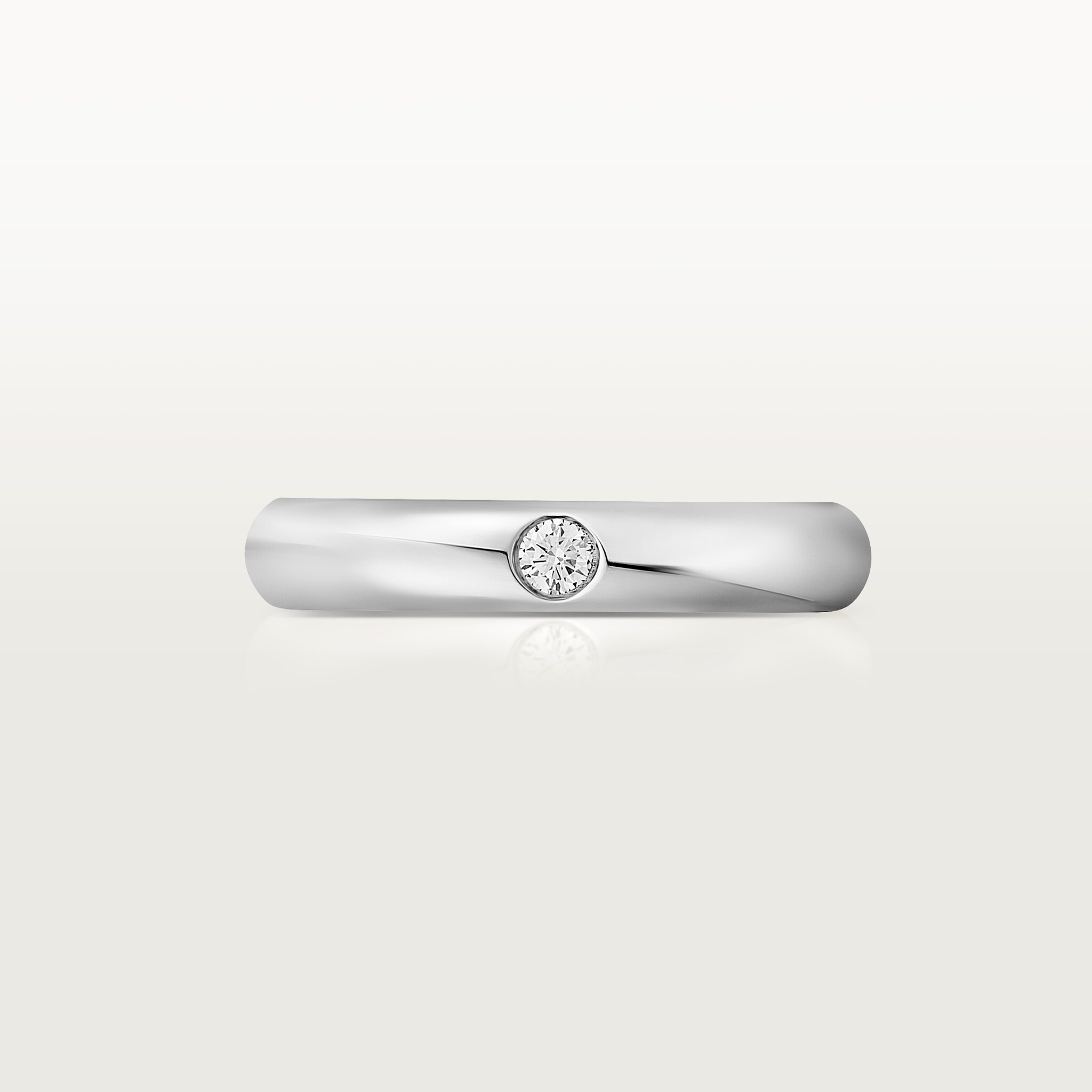 1895 wedding band, 3.5 mm width, 1 diamond, image 5