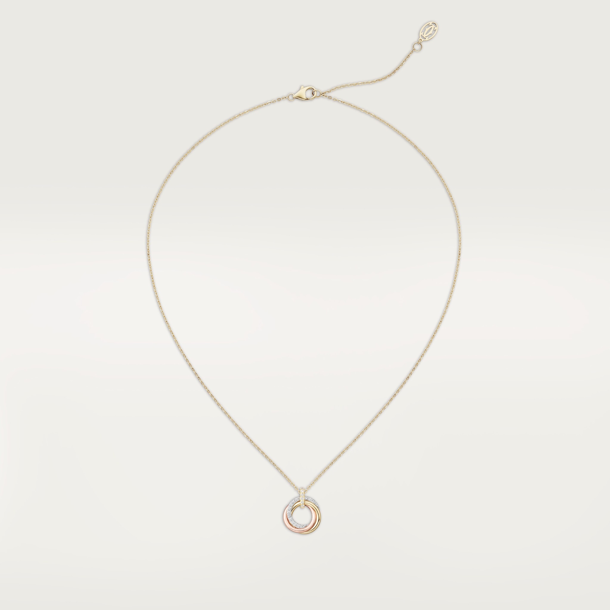 Trinity pendant, small model, half-paved