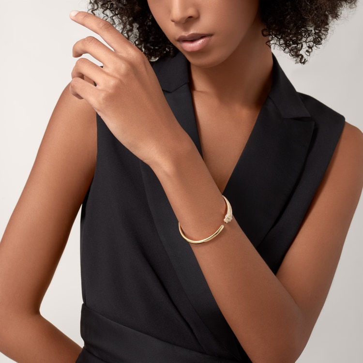 Panthère de Cartier bracelet, small model, half-paved