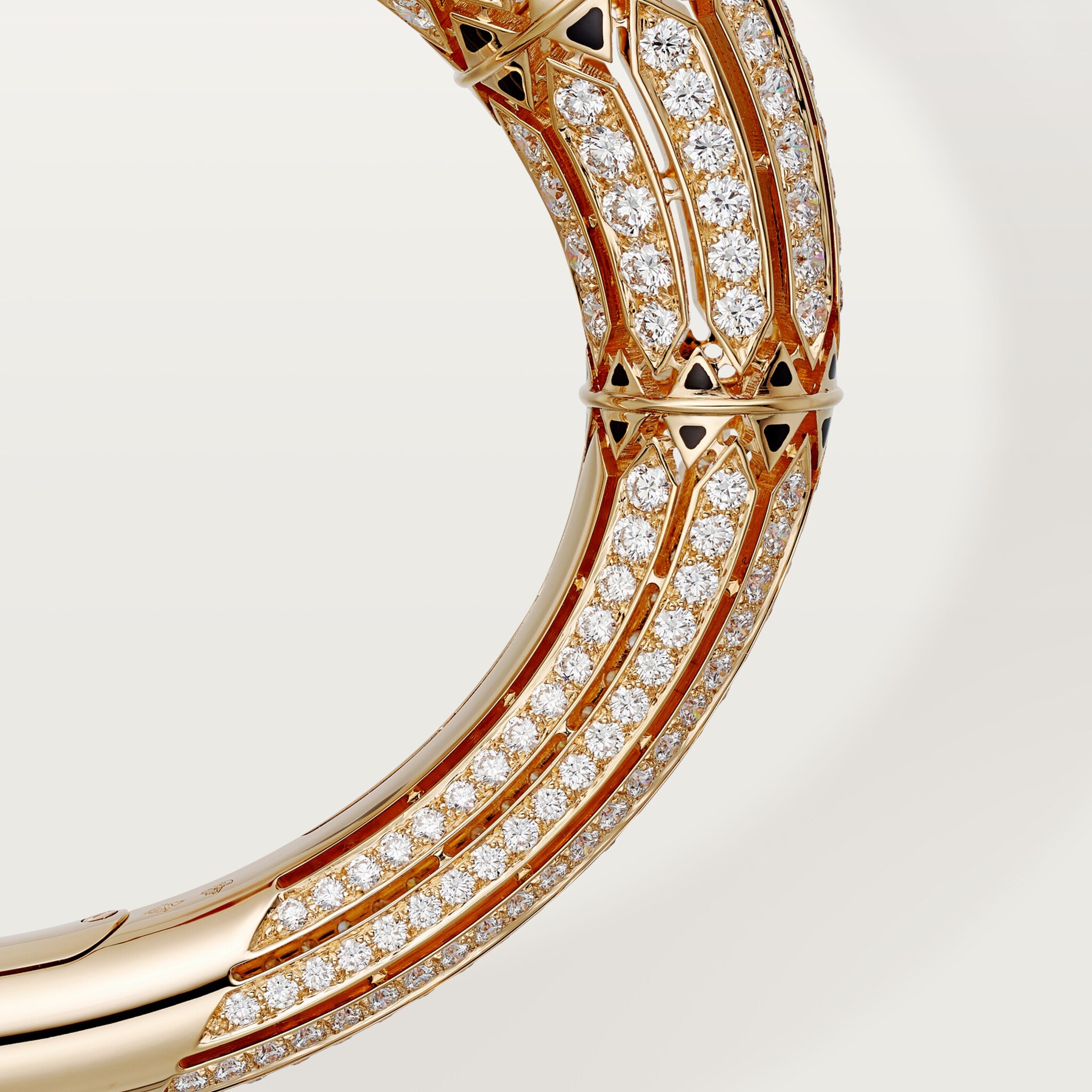 G&eacute;ometrie & Contrastes bracelet, coral, paved, image 5