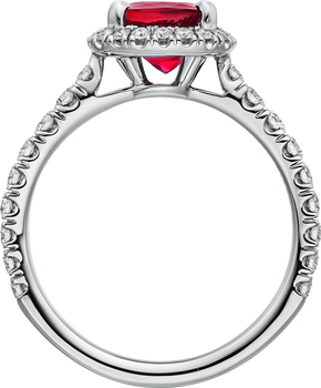 Cartier Destinée solitaire, cushion-cut ruby, paved  Cartier Destinée solitaire, cushion-cut ruby, paved