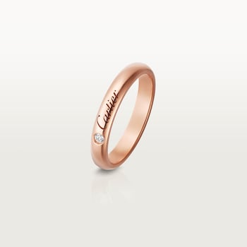C de Cartier wedding band, 3 mm width, 1 diamond C de Cartier wedding band, 3 mm width, 1 diamond