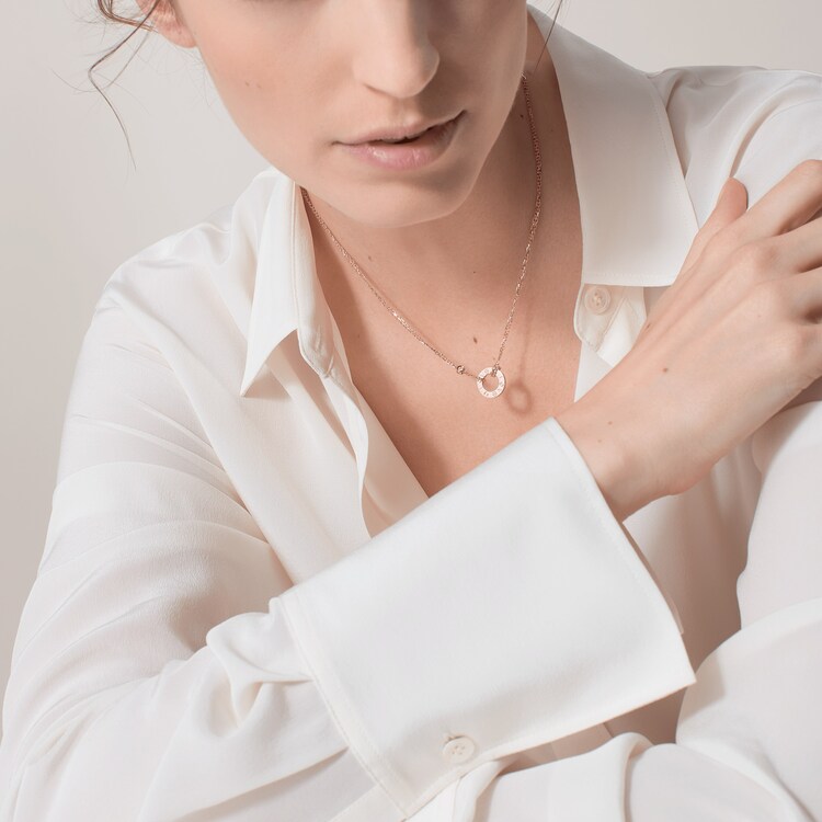 Crb Love Necklace 2 Diamonds Rose Gold Diamonds Cartier Crb Love Necklace 2 Diamonds Rose Gold Diamonds Cartier