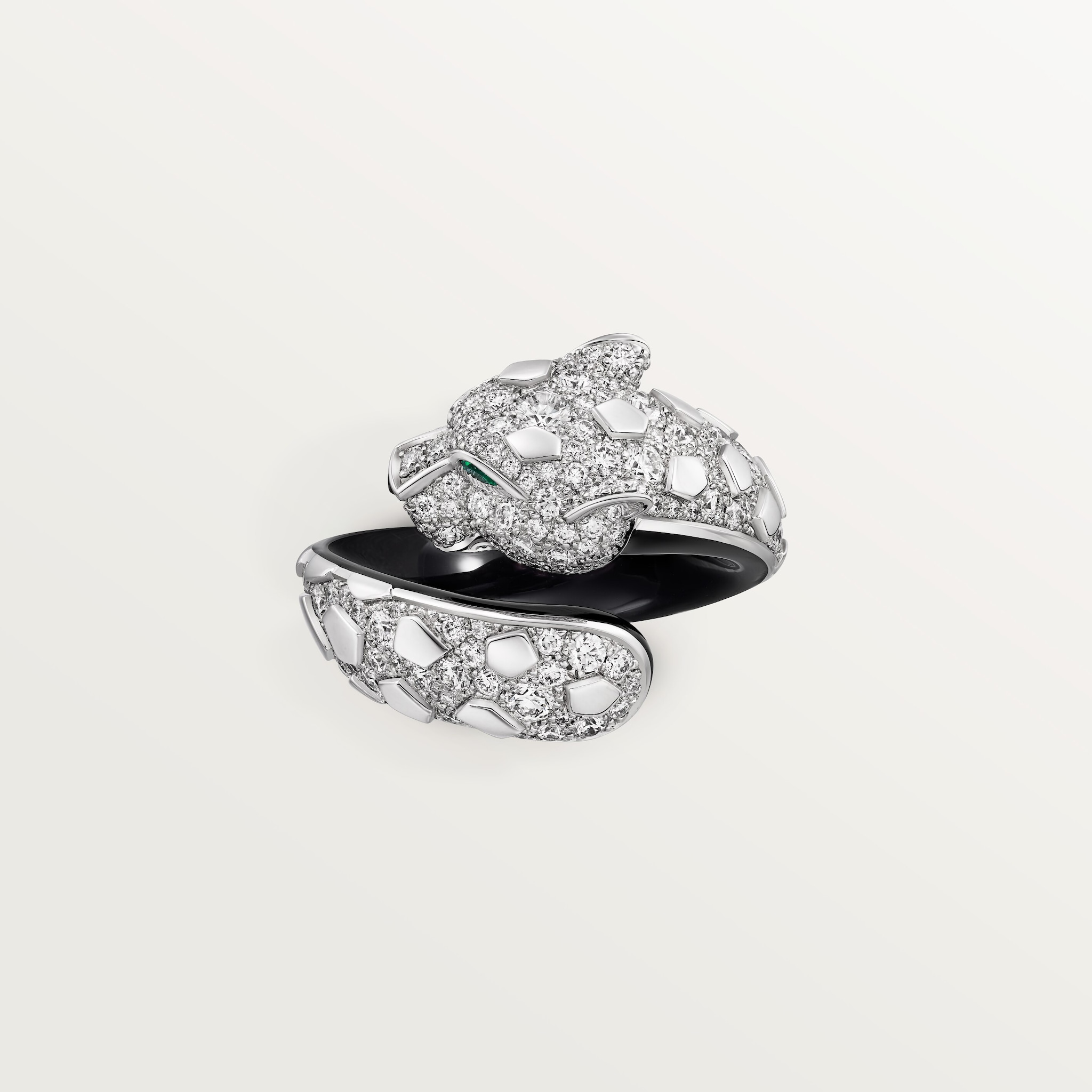 Bague Panth&egrave;re de Cartier, laque noire, pav&eacute;e, image 7