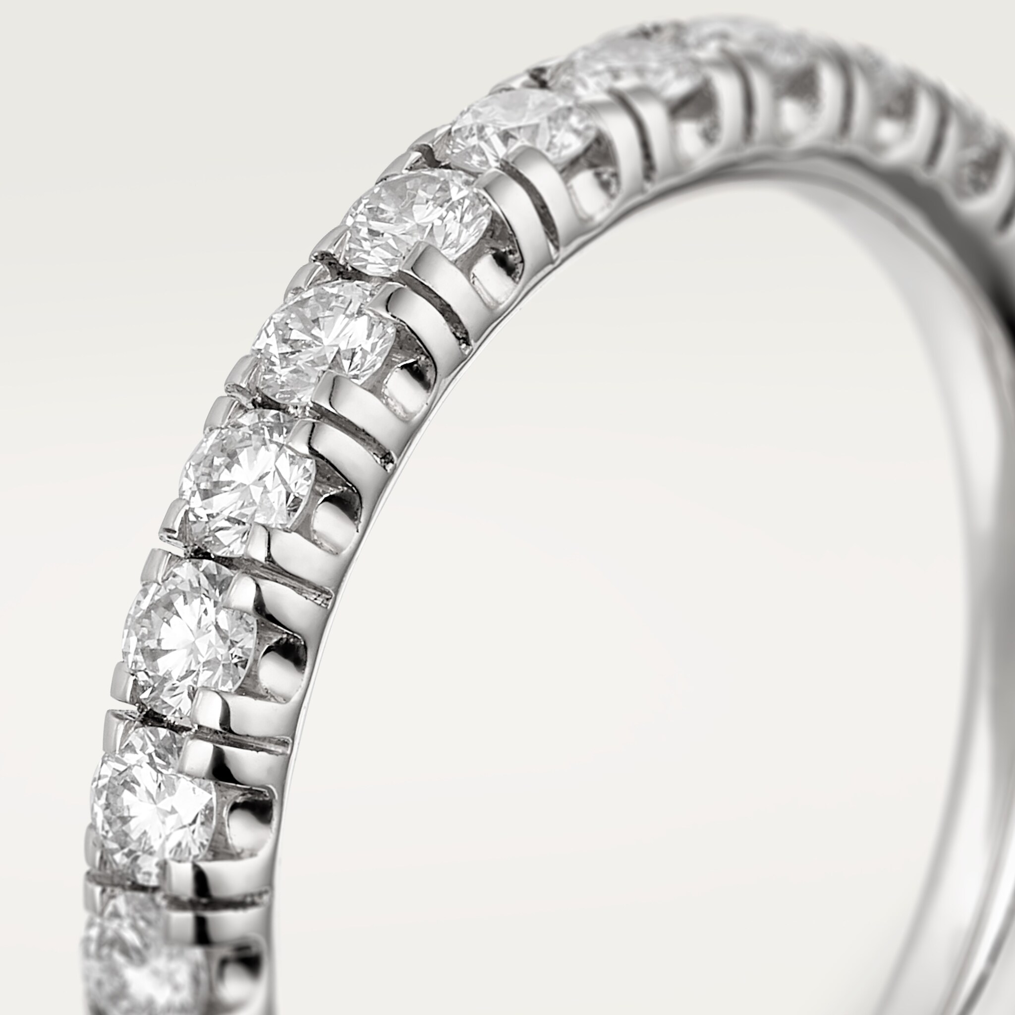 Etincelle de Cartier wedding band, 2 mm width, semi-paved, image 5