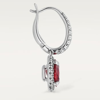 Cartier Destinée sleeper earrings, 2 oval-cut rubies, paved Cartier Destinée sleeper earrings, 2 oval-cut rubies, paved