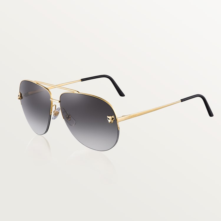 CRESW00093 - Panthère de Cartier sunglasses - Metal, smooth golden CRESW00093 - Panthère de Cartier sunglasses - Metal, smooth golden