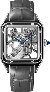Santos-Dumont skeleton watch equipped with a micro-rotor Santos-Dumont skeleton watch equipped with a micro-rotor