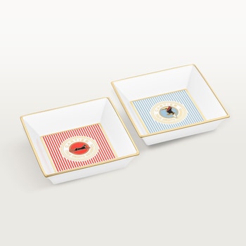 Set of two Cartier Characters trinket trays, small model Set of two Cartier Characters trinket trays, small model