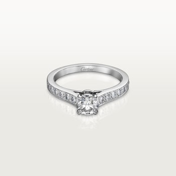 1895 solitaire, brilliant-cut diamond, paved  1895 solitaire, brilliant-cut diamond, paved