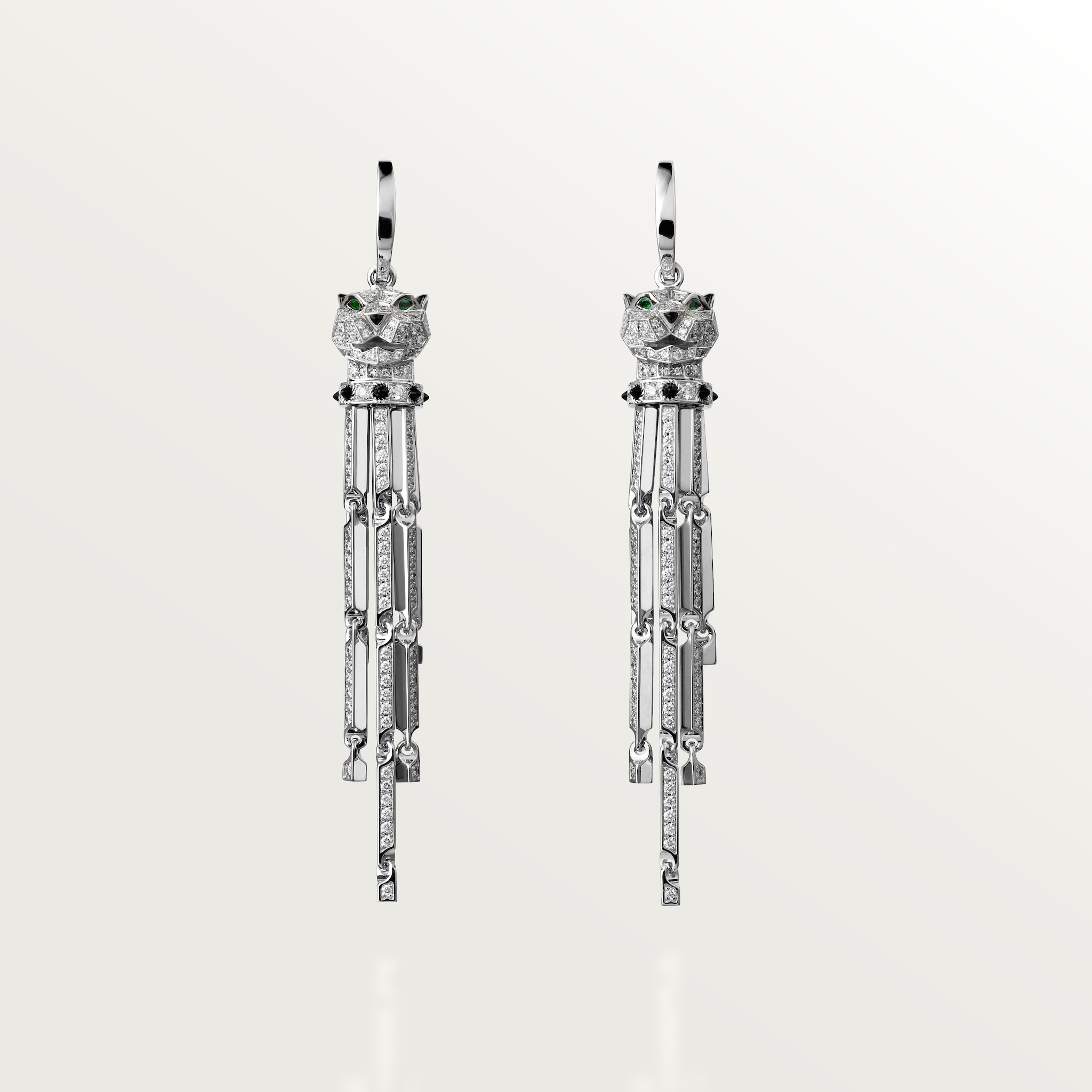 أقراط "پانتير دو كارتييه"، موديل الحجم الصغير، مرصوفة