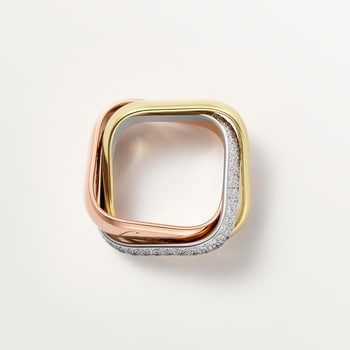 Trinity ring, cushion-shaped, large model, half-paved Trinity ring, cushion-shaped, large model, half-paved