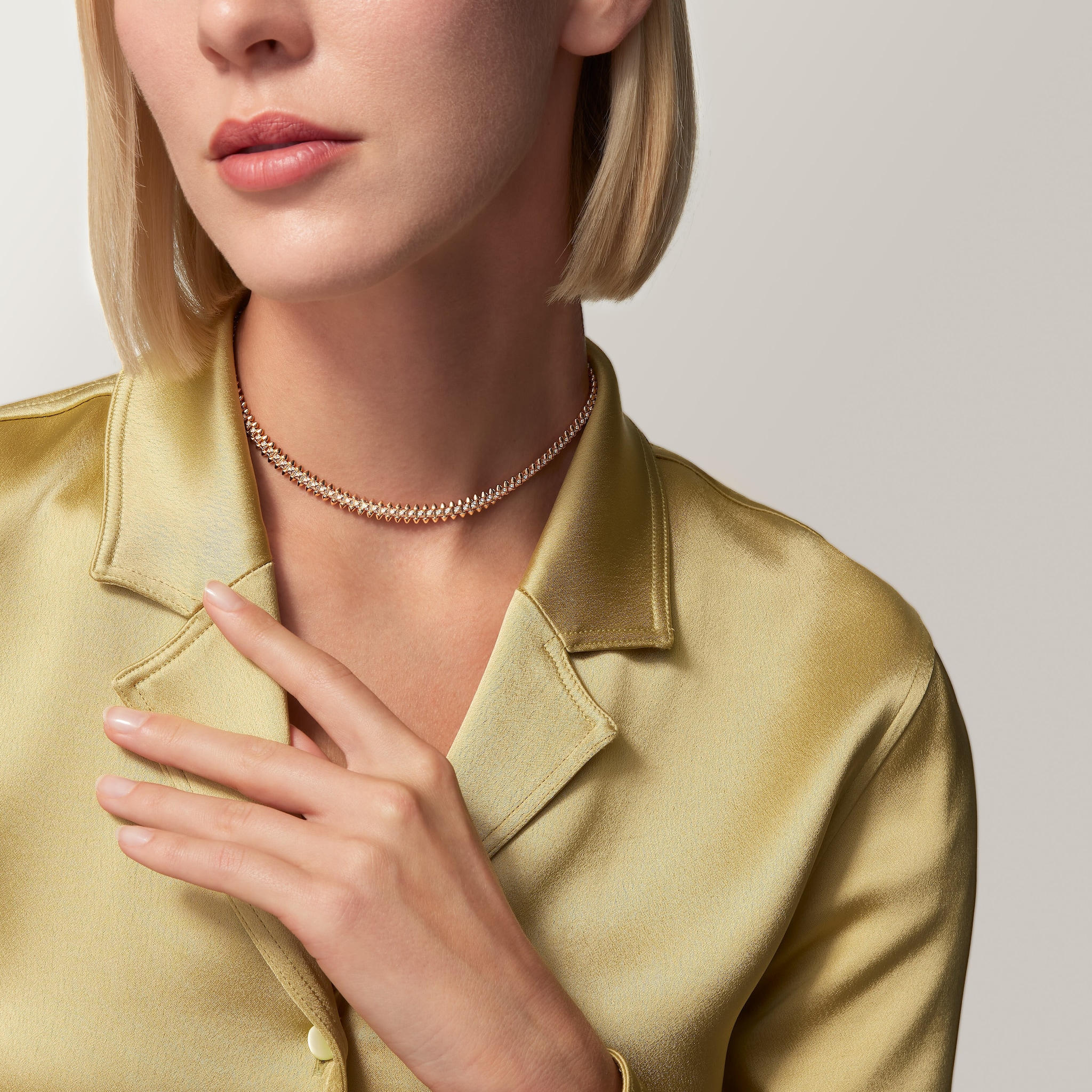 Clash de Cartier necklace, flexible, small model, paved 