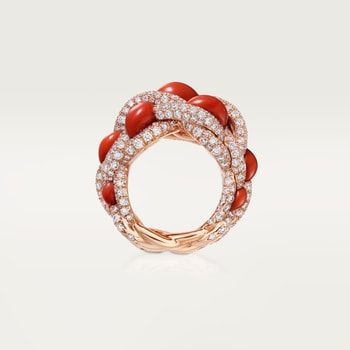 Cartier Libre Tressage ring, coral Cartier Libre Tressage ring, coral