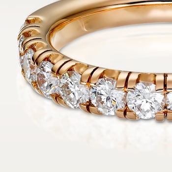 Etincelle de Cartier wedding band, 3.5 mm width, semi-paved Etincelle de Cartier wedding band, 3.5 mm width, semi-paved