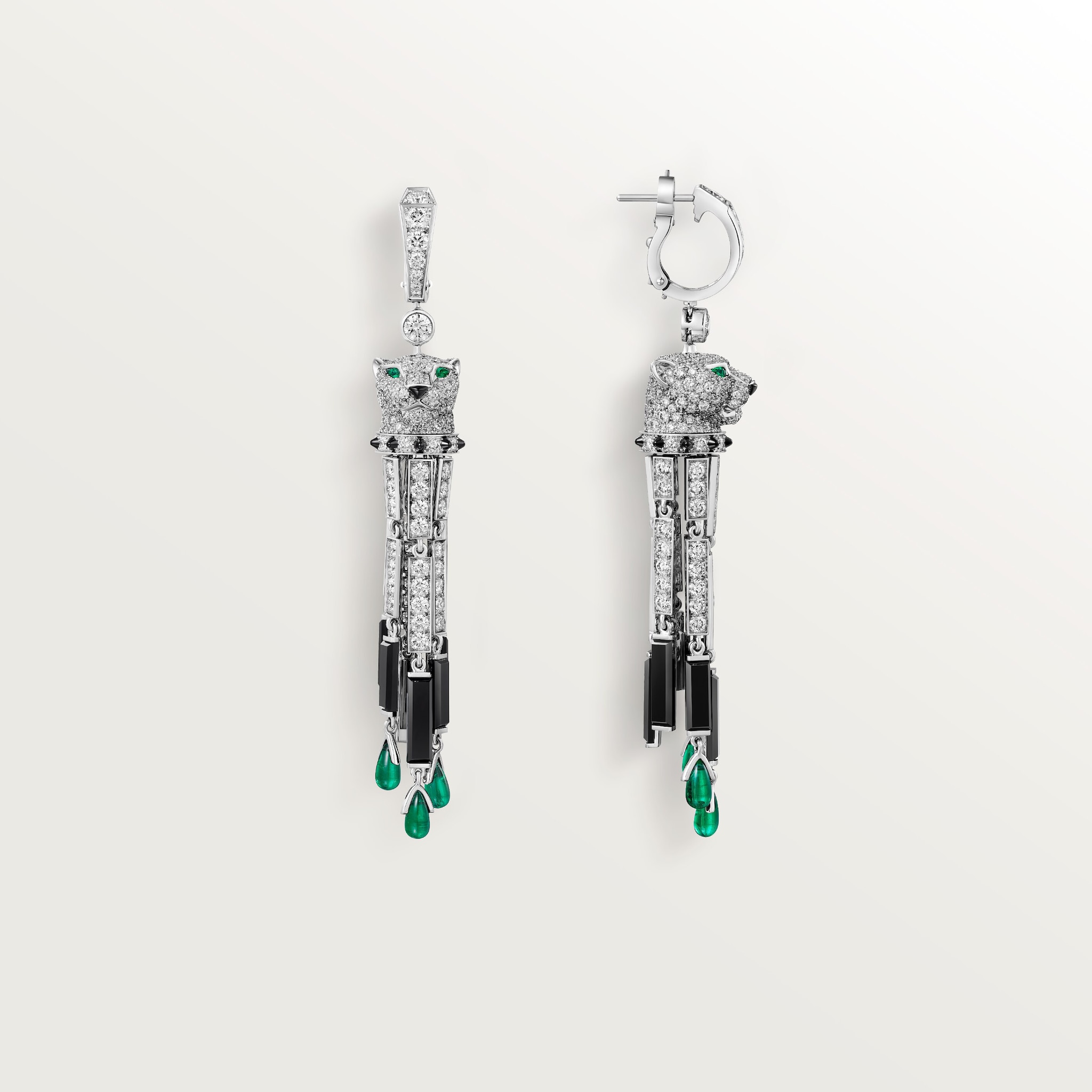 Panth&egrave;re de Cartier earrings, emeralds, paved