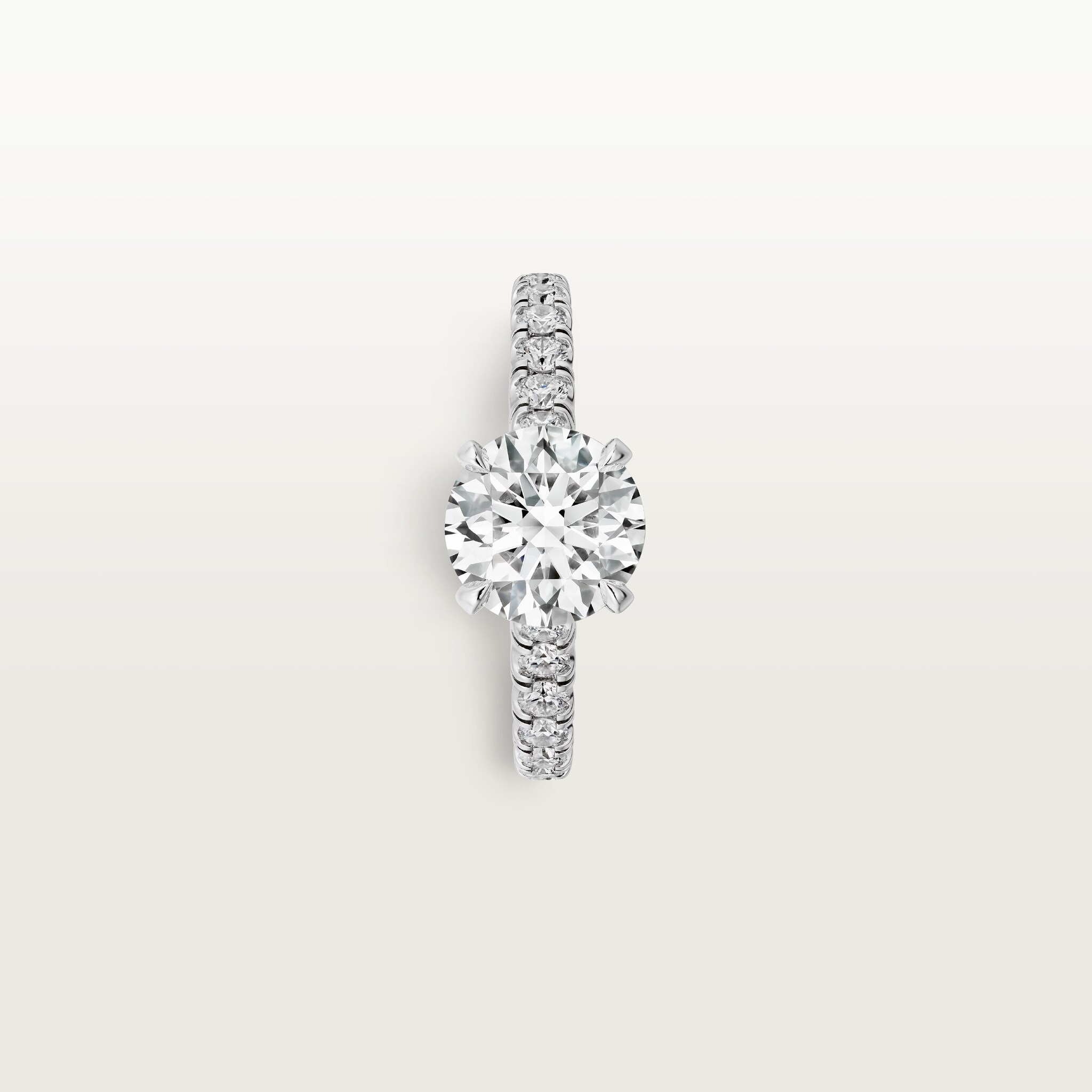 1895 solitaire, brilliant-cut diamond, paved 