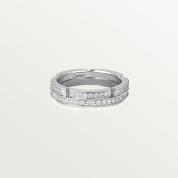 Maillon Panthère wedding band, double row, half-paved Maillon Panthère wedding band, double row, half-paved