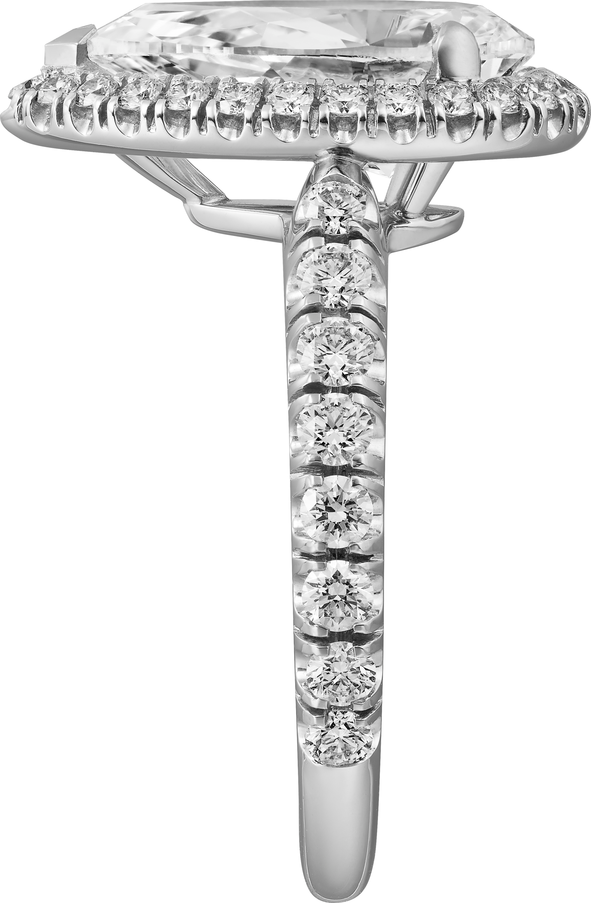 8 صورة ،خاتم سوليتير "كارتييه دِستينيه"، ماسة بشكل الكمثرى، مرصوف 