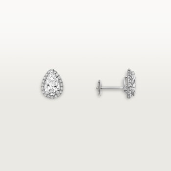Cartier Destinée stud earrings, 2 pear-shaped diamonds, paved Cartier Destinée stud earrings, 2 pear-shaped diamonds, paved