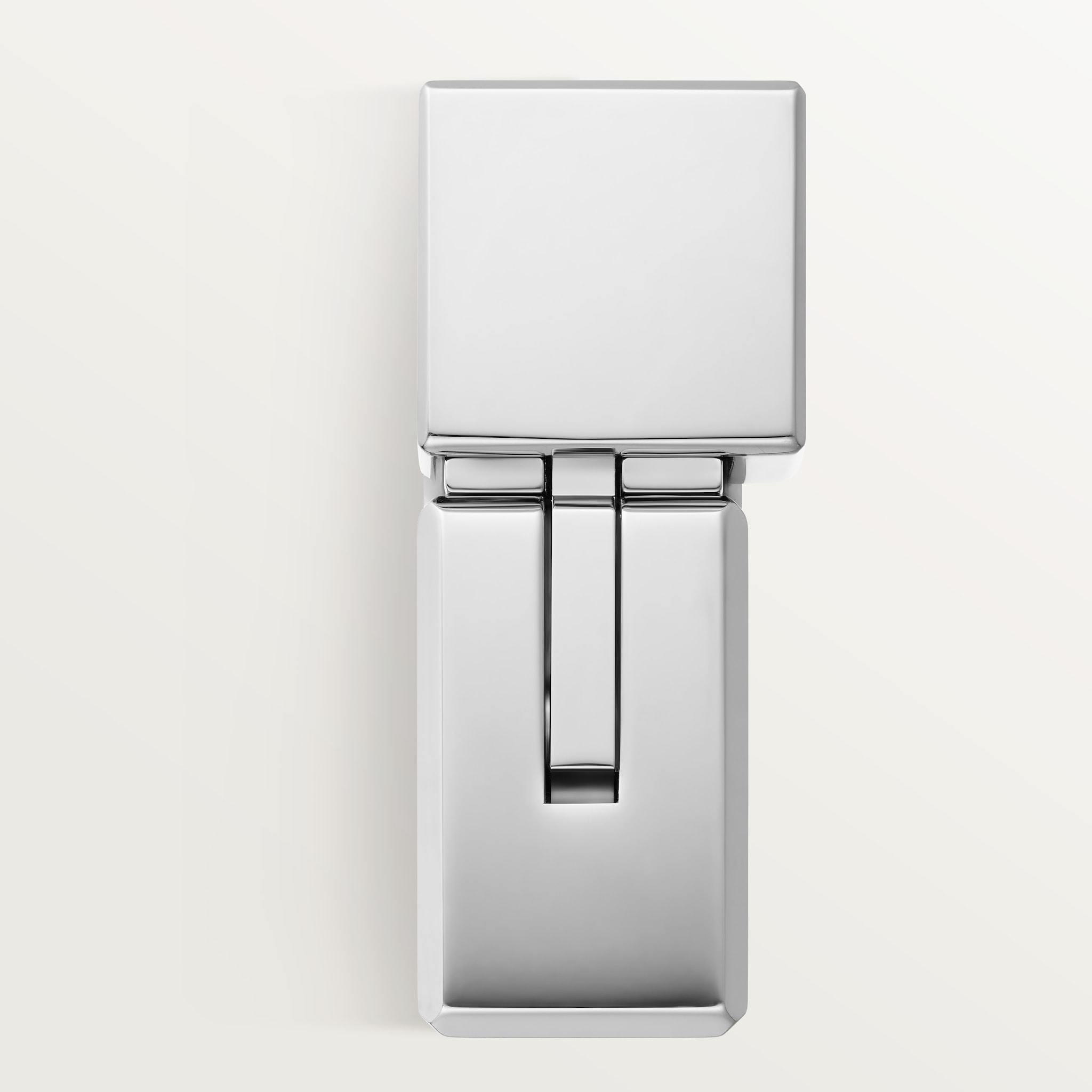 Double C de Cartier logo square lighter with Sunray motif in palladium finish, image 8