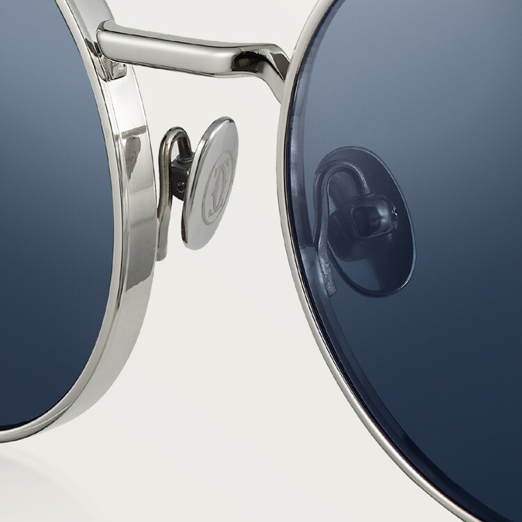 CRESW00542 Pasha de Cartier Sunglasses Smooth platinum finish titanium blue lenses Cartier