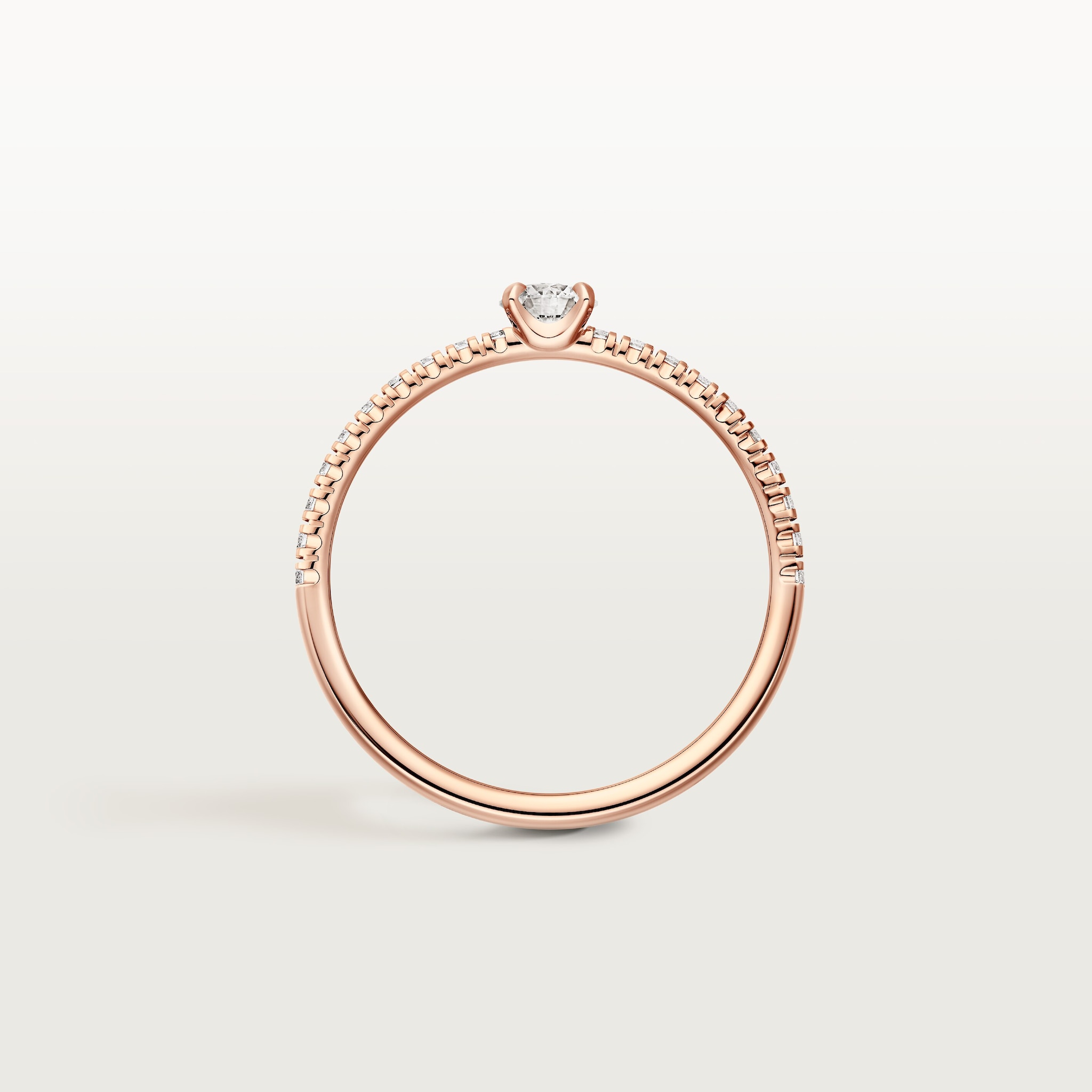 Etincelle de Cartier單鑽戒指，圓形明亮式切割鑽石，鋪鑲鑽石 