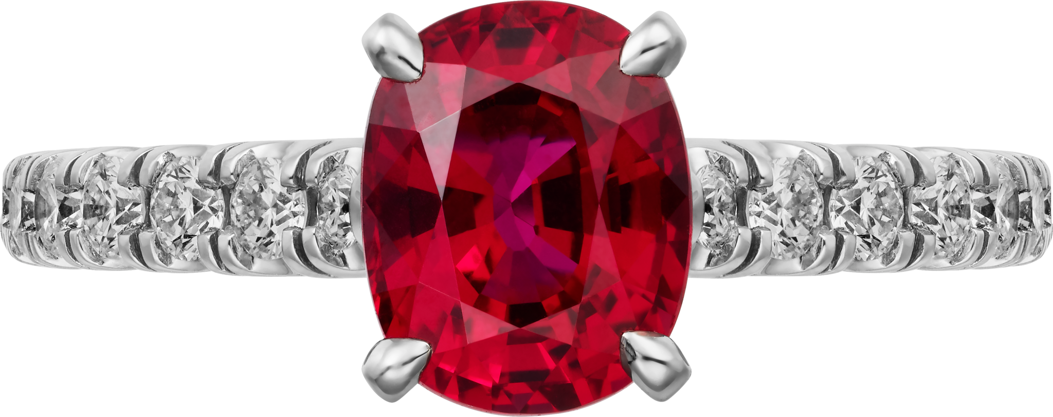 1895 solitaire, oval-cut ruby, paved , image 4