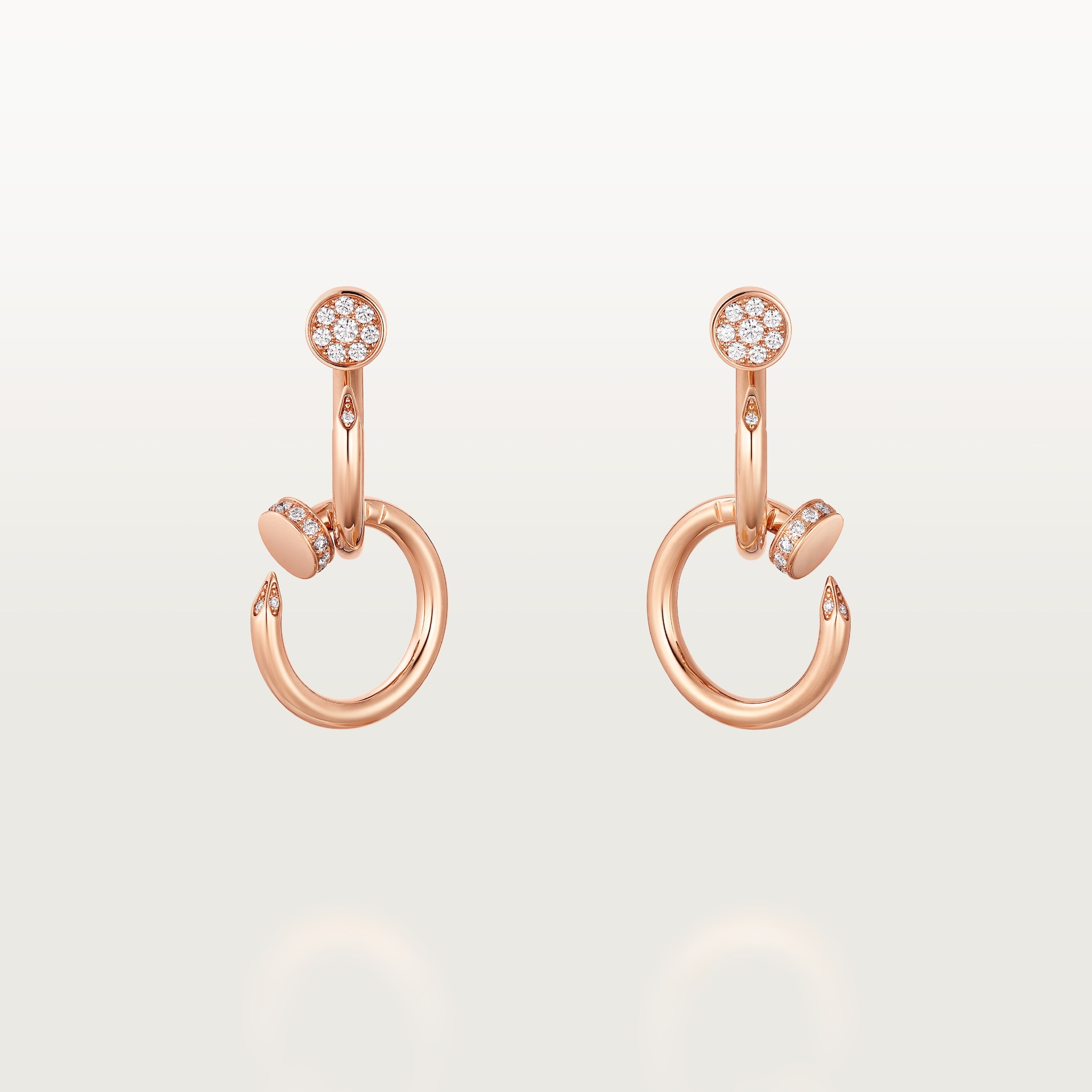 Juste un Clou earrings, double, diamonds
