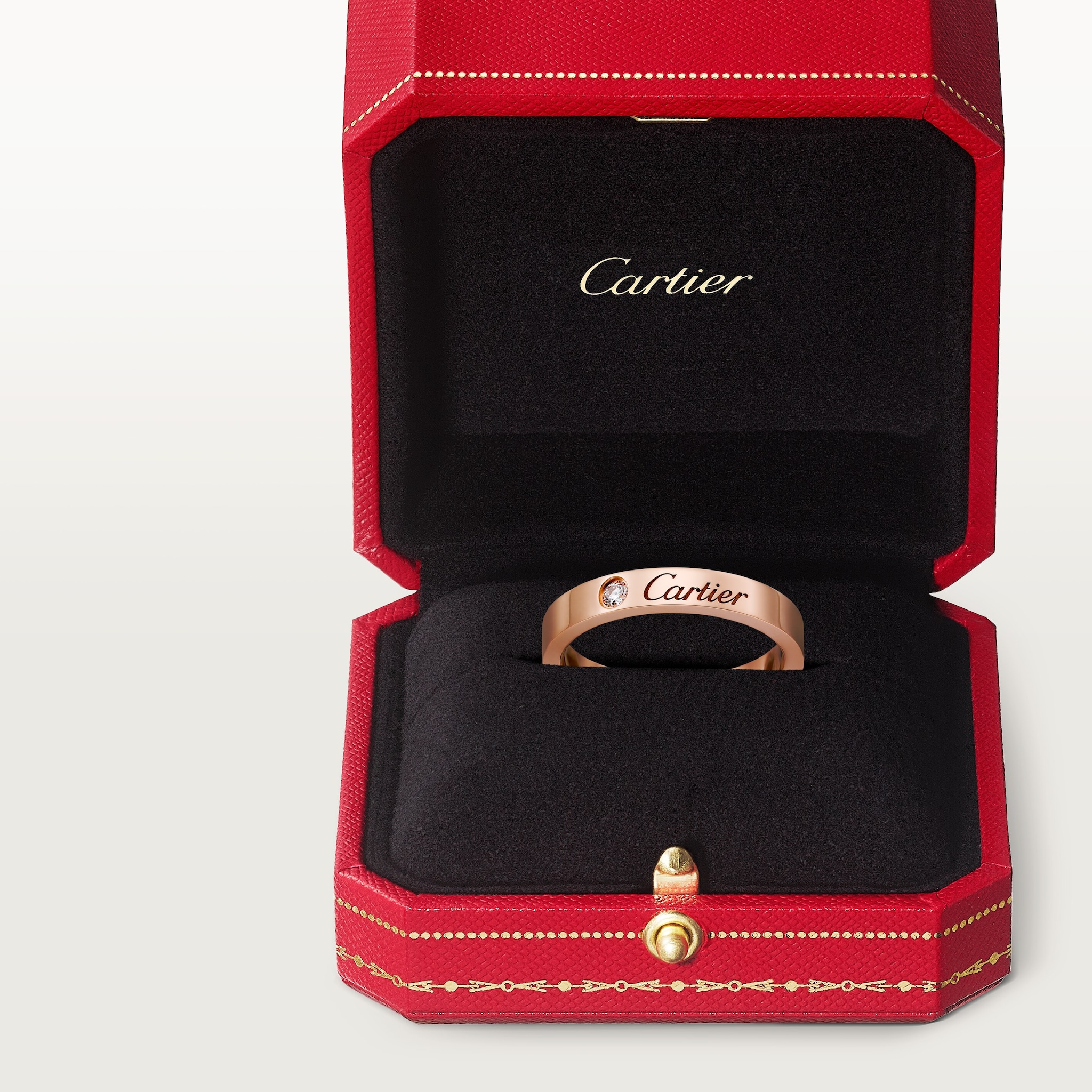 C de Cartier wedding band, 3 mm width, 1 diamond, image 7