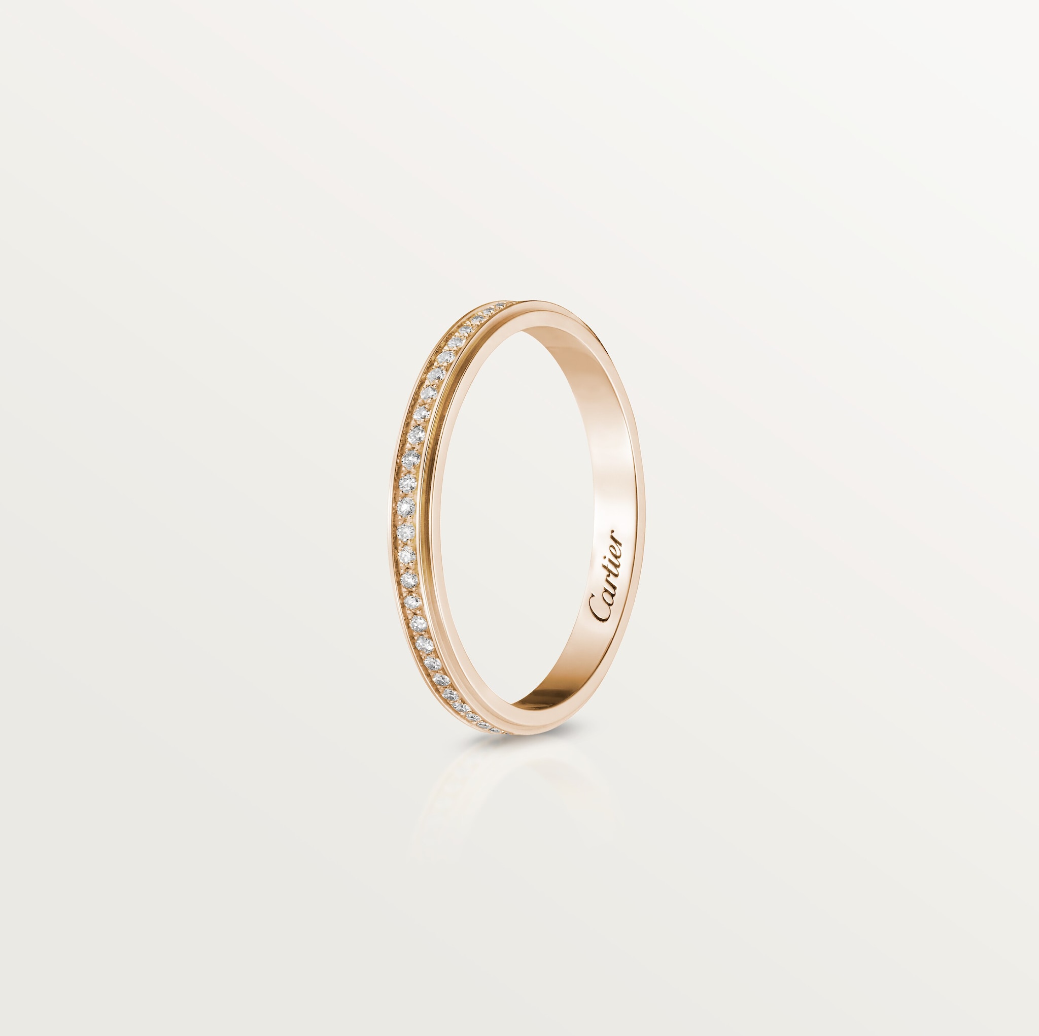 Cartier d'Amour wedding ring, 2.3 mm width, paved, image 2