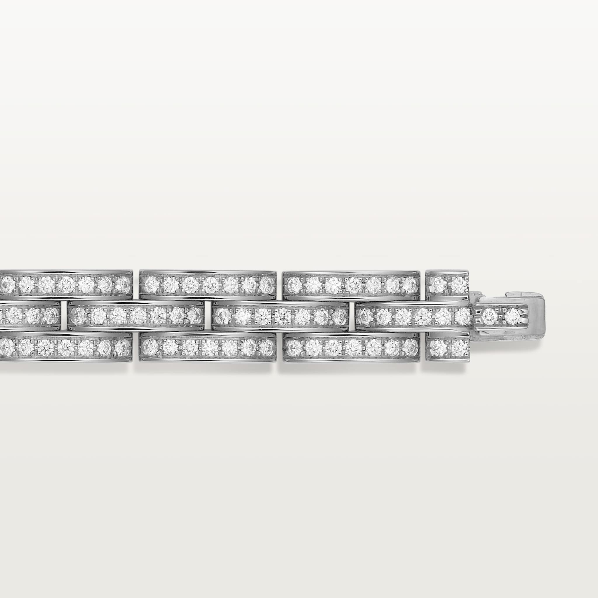Maillon Panth&egrave;re bracelet, triple row, paved 