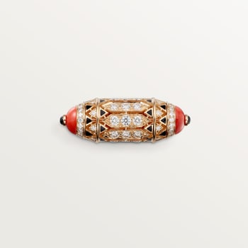 Géometrie & Contrastes ring, coral, paved Géometrie & Contrastes ring, coral, paved