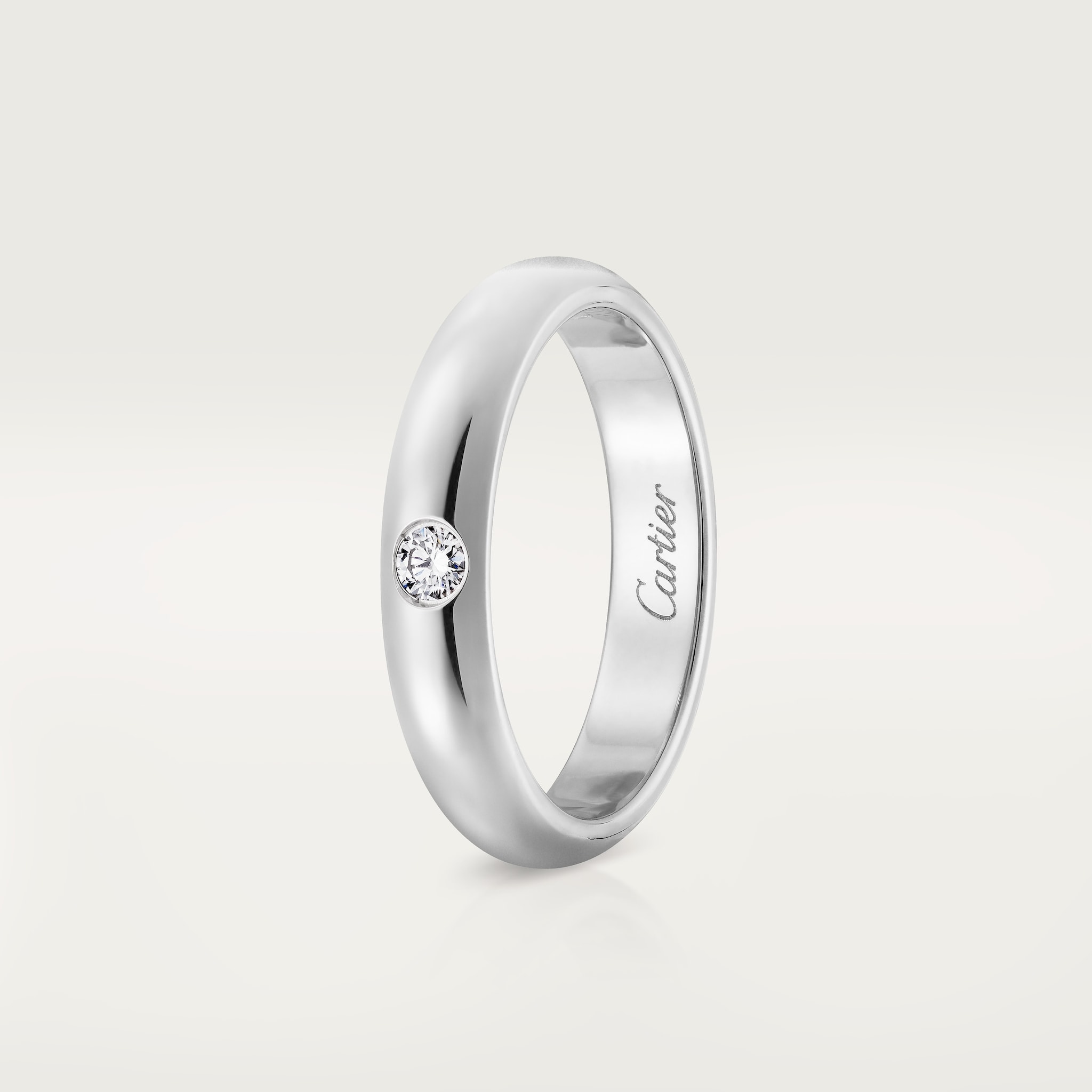 1895 wedding band, 3.5 mm width, 1 diamond, image 2