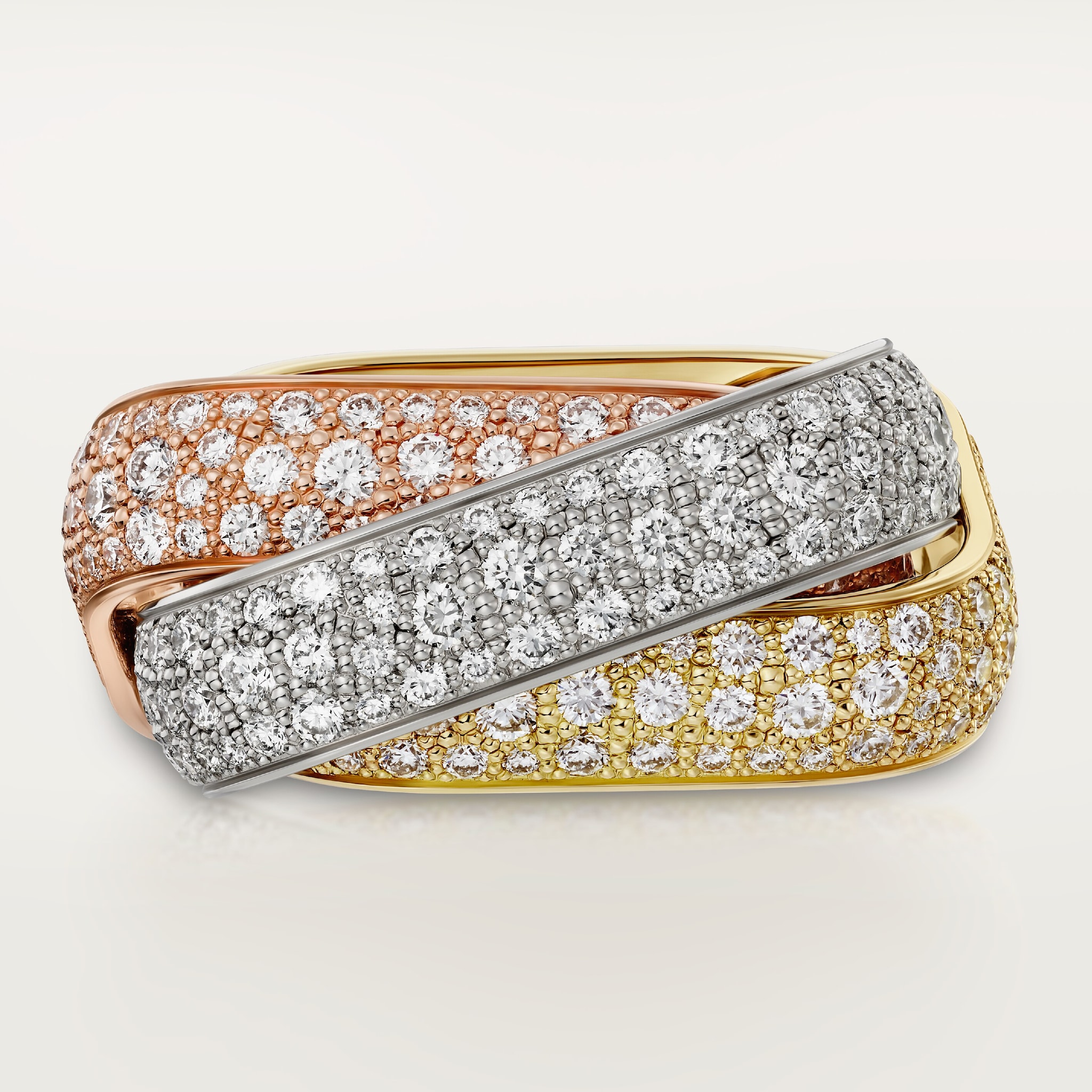 Trinity ring, cushion-shaped, large model, paved, image 7